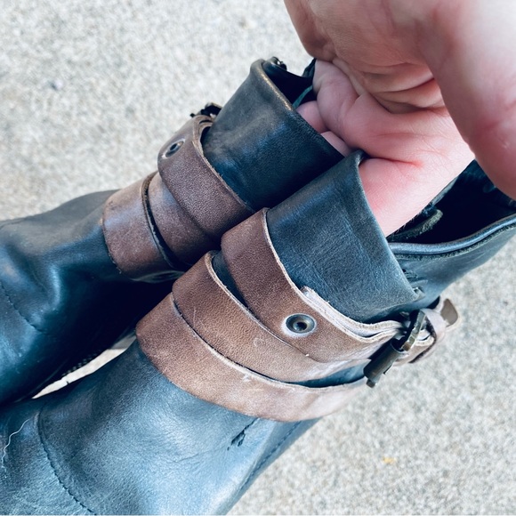 FREEBIRD | Blaze Black & Brown Leather Distressed Boots Booties Cognac 7 - Picture 5 of 9